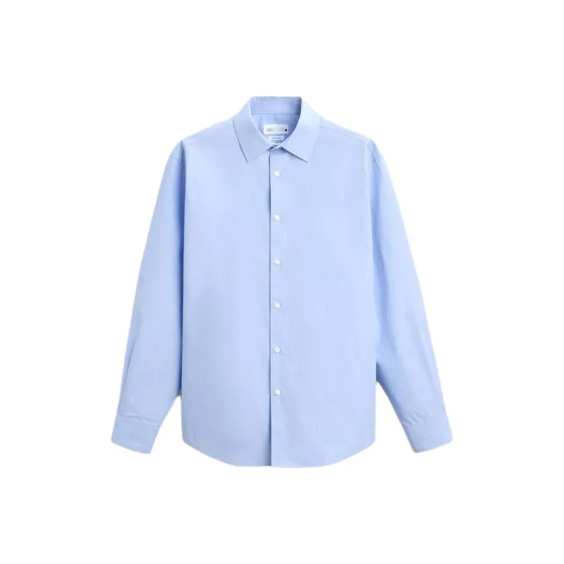 ZARA Shirts Men Blue/White-0