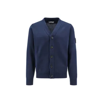 STONE ISLAND Compass Patch V Neck Cardigan