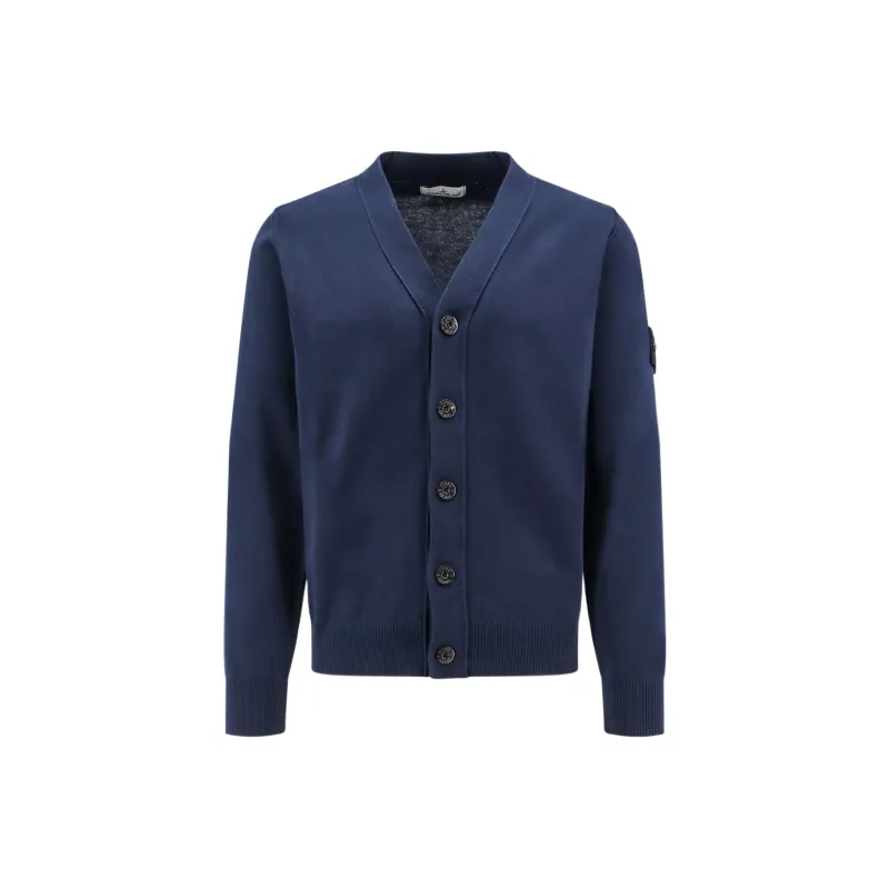 STONE ISLAND Compass Patch V Neck Cardigan-0