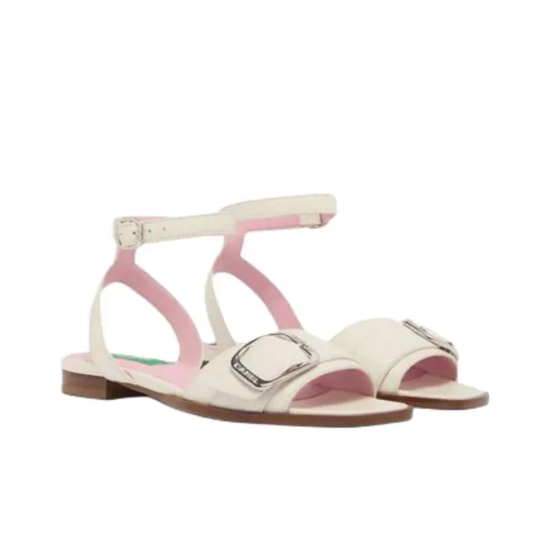 Carel Francoise One Strap Sandals Women's White-2
