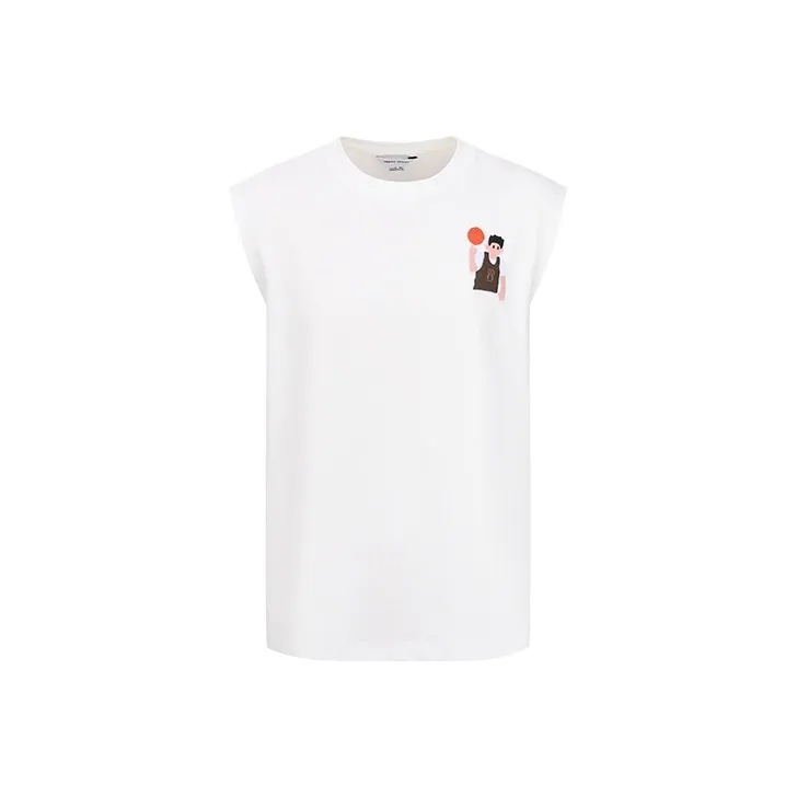 URBAN REVIVO Tank Top Men's Raw White-0