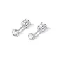 3mm White Zircon Stud Earrings 1 Pair[Surgical Grade Titanium Steel]