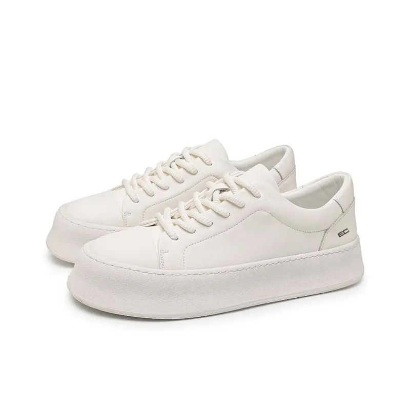 ENRICO COVERI Anti Slip Wear Resistant Low Top Skateboard Shoes Men's White-2