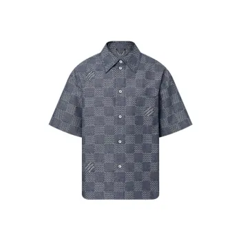 LOUIS VUITTON Damier Short-Sleeved Chambray Shirt