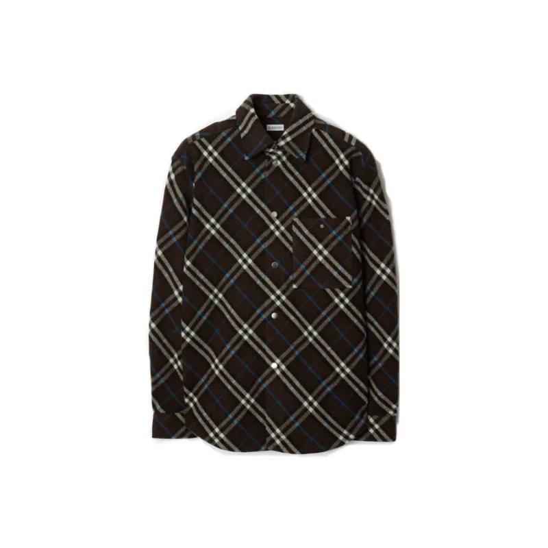 Burberry Check pattern Wool Shirt-0