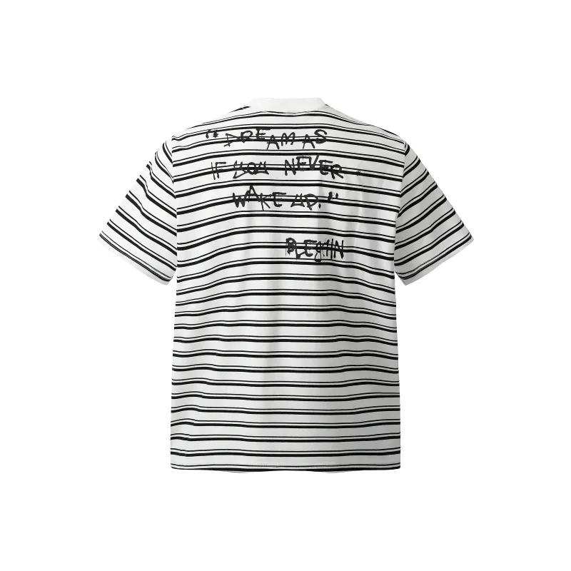 VERAF CA T Shirt Unisex Black White Stripes-1