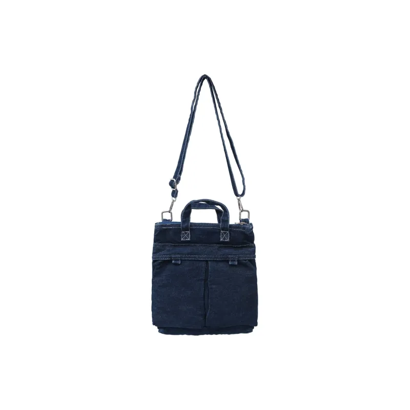 Single Warehouse Denim Crossbody Handbag Unisex Light Blue/Dark Blue-6