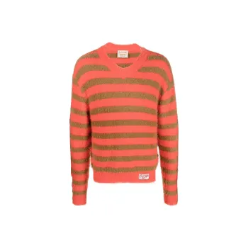 ANDERSSON BELL Logo patch Striped V neck Jumper