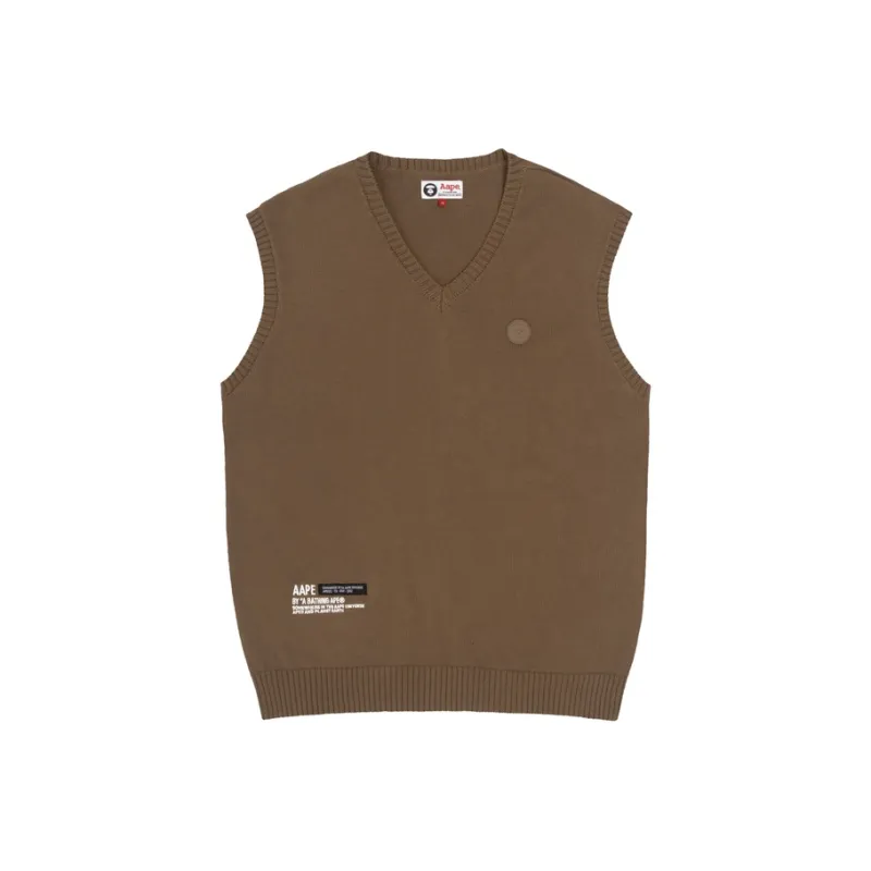 Aape Logo-patch Knit Sweater Vest-0