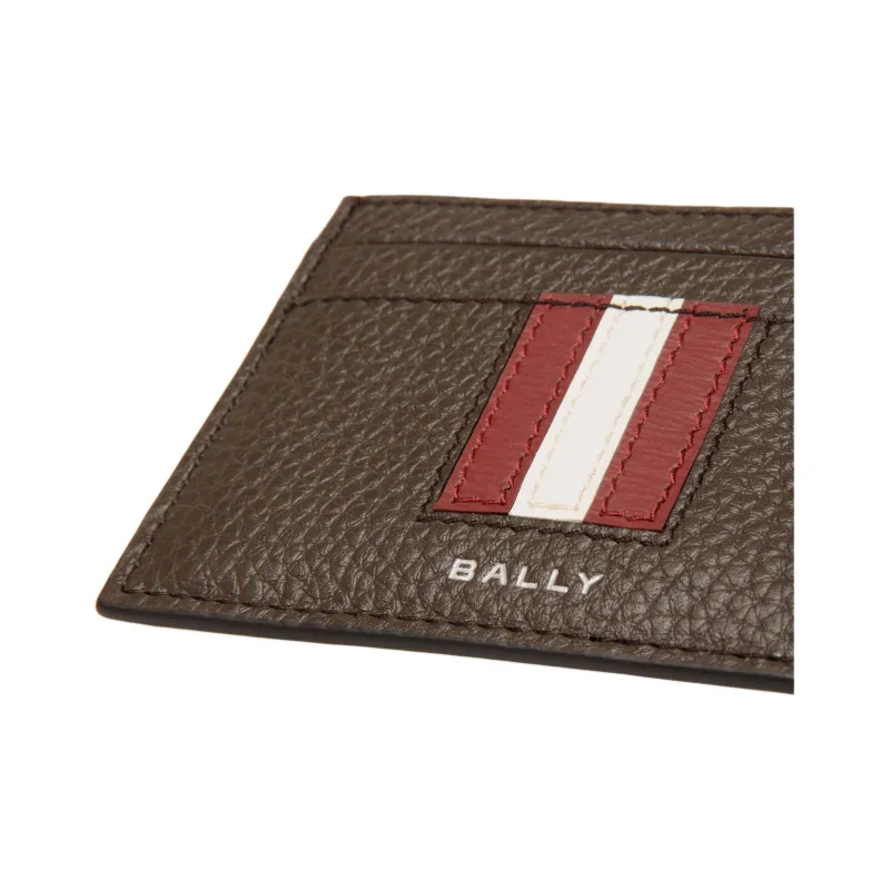 BALLY Grain Cow Leather Card Holder Regular Men's Brown-3