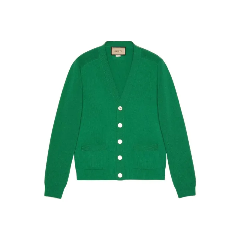 GUCCI Logo Patch Button Fastening Cardigan-0