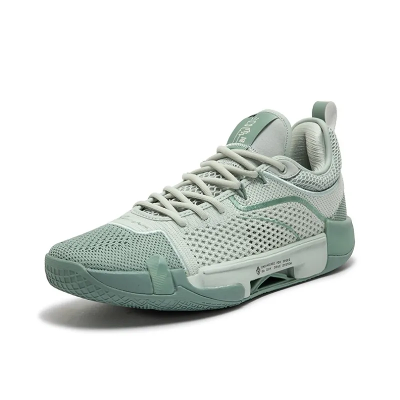 361° Slip Resistant, Abrasion Resistant, Breathable Low Top Basketball Shoes Men's Mint Gray Green-1