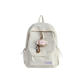 BUBM Nylon Backpack Unisex White/Black/Light Blue/Burgundy/Pink