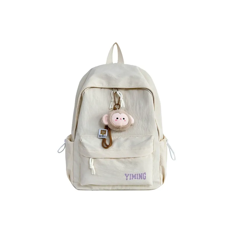 BUBM Nylon Backpack Unisex White/Black/Light Blue/Burgundy/Pink-0
