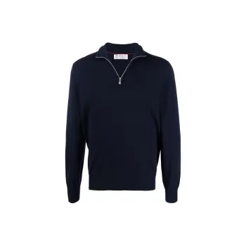 Brunello Cucinelli Funnel Neck Knitted Polo Shirt