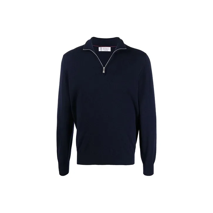 Brunello Cucinelli Funnel Neck Knitted Polo Shirt-0