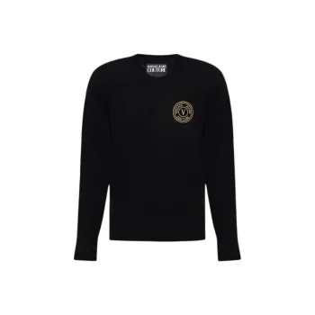 VERSACE JEANS COUTURE Loho Embroidered Crewneck Knitted Jumper