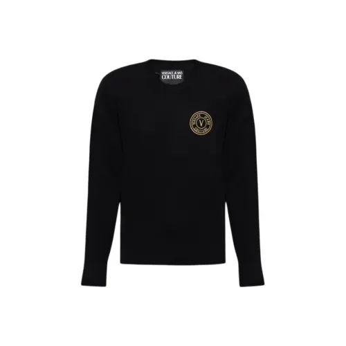 VERSACE JEANS COUTURE Loho Embroidered Crewneck Knitted Jumper