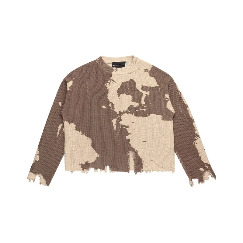 Createexploreexpandconquer Distressed-finish Sweater-0