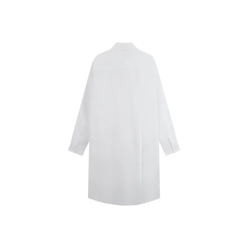 CALVIN KLEIN SS25 Long Sleeved Dress Women's Moon White-1