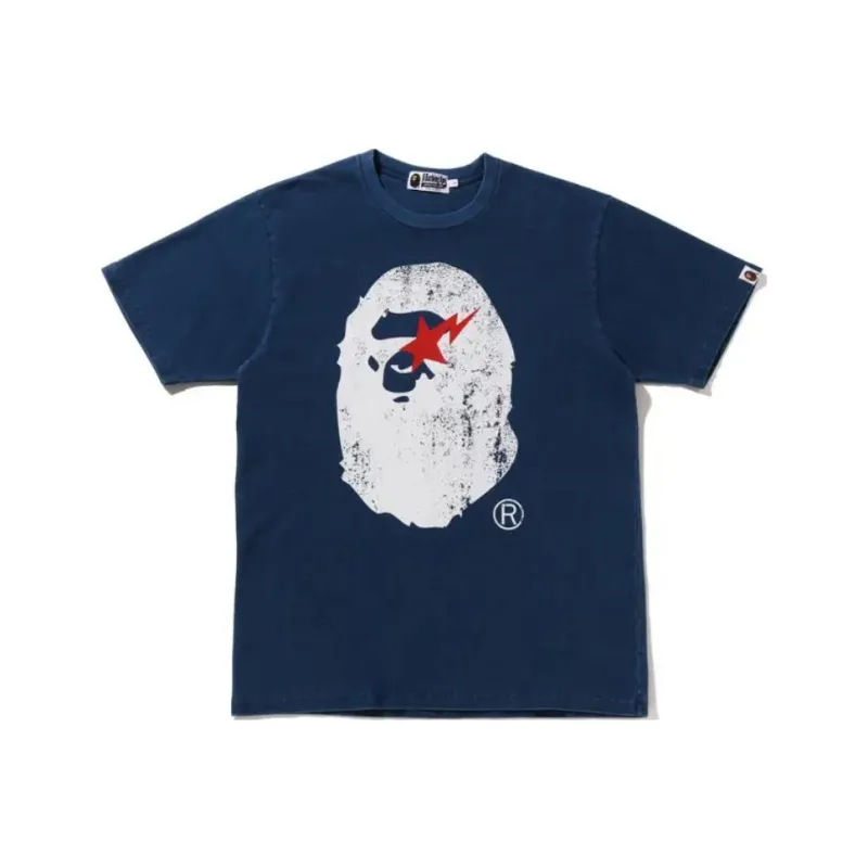 Bape Ape Head Bapesta Indigo Tee-2