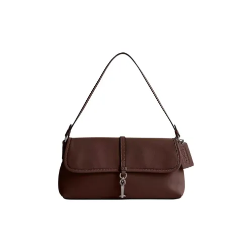 COACH Hamptons Tanned Leather Handbag Shoulder Bag Women's Umber