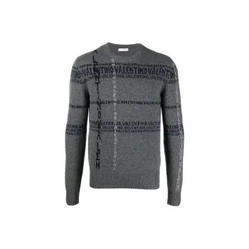 Valentino Cashmere Sweaters Men Gray