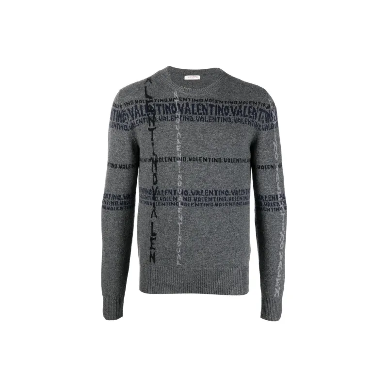 Valentino Cashmere Sweaters Men Gray-0