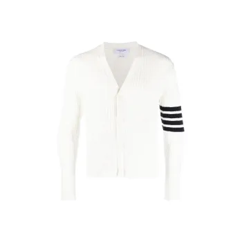 THOM BROWNE 4 Bar Stripe Cable knit Cardigan