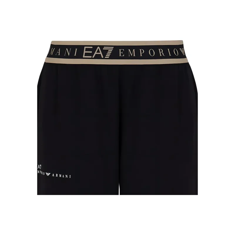 EMPORIO ARMANI EA7 SS25 Knitted Sweatpants Women's Black-1