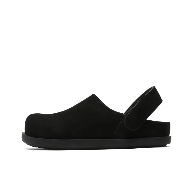 Rummaden Rubber Sole Stitching Abrasion Resistant Slip Resistant Closed Toe Slippers Unisex Black-0