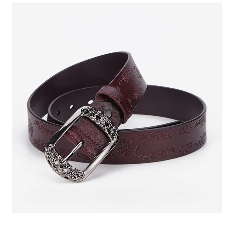 Yalu Cow Split Leather Belts Unisex Width 3.3CM-1