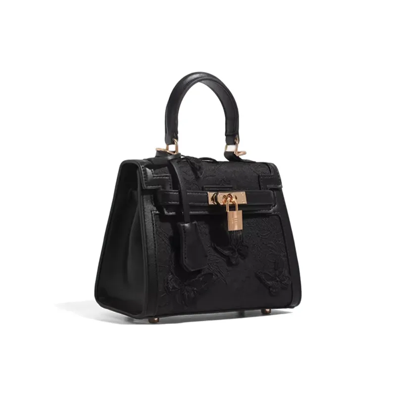 CLEVER& KETCH PU Kelly Bag, Shoulder Bag, Handbag Women's Pink/Black-7