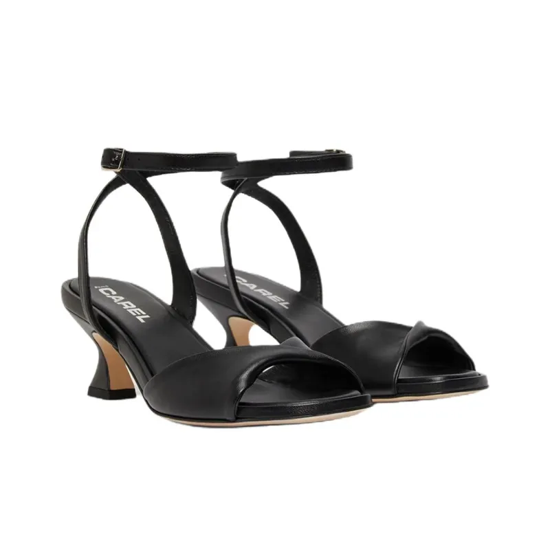 Carel Arielle One Strap Sandals 4cm Women's Black-2