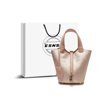 ESNSY Silk Blend Fabric Handbag Women's Pink