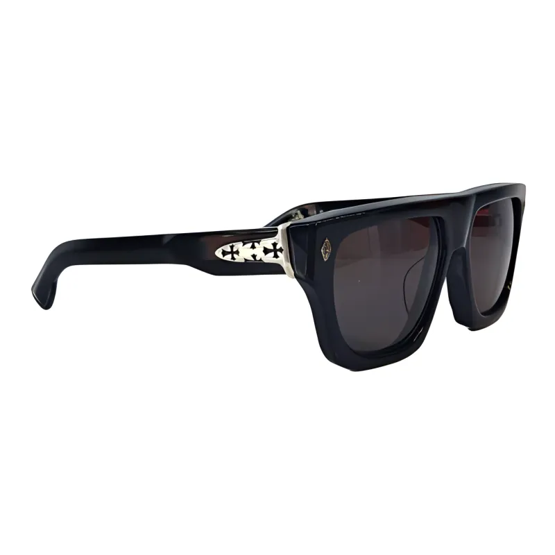 Chrome Hearts Acetate Irregular Shape Sunglasses Men's Black-2