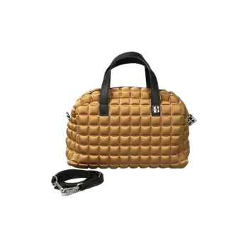 BPRIME Metal Piece Shoulder Bag, Crossbody Bag, Handbag Women's Gold Brown