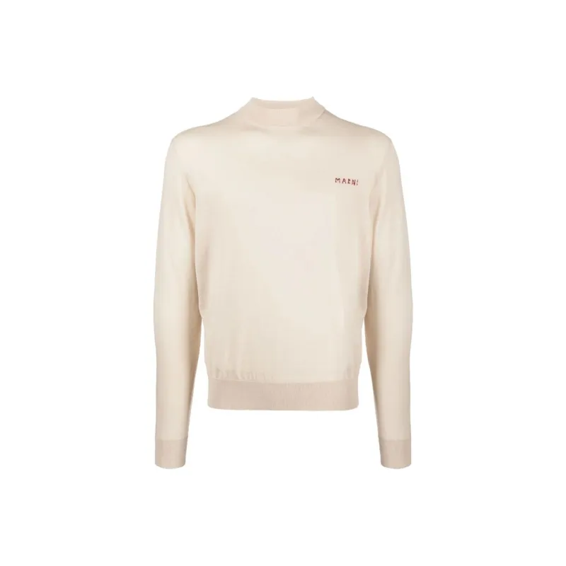 MARNI Embroidered logo Virgin wool Jumper-0