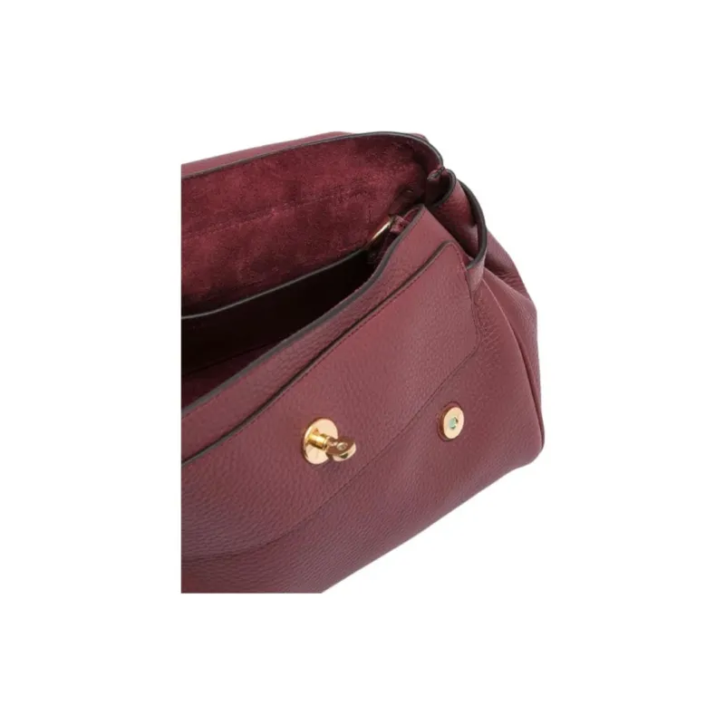 Mulberry Leather Handbag Shoulder Bag Crossbody Bag Women's Red-3