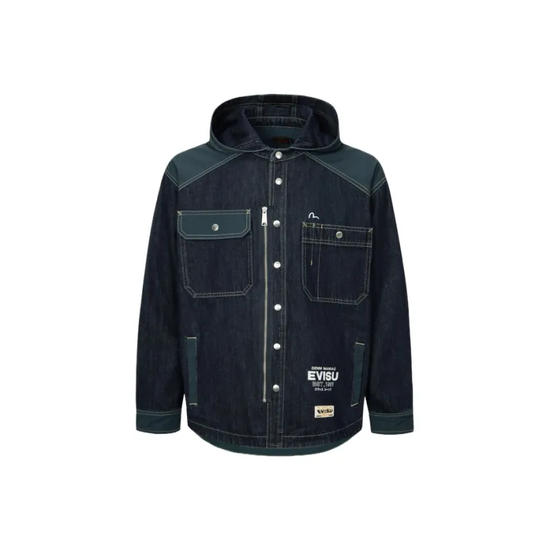 EVISU 2024 Fall And Winter Shirt Men Denim Blue-0