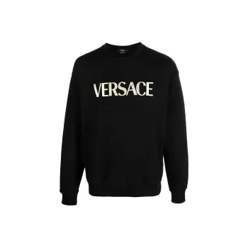 VERSACE Logo Embroidered Crewneck Sweatshirt