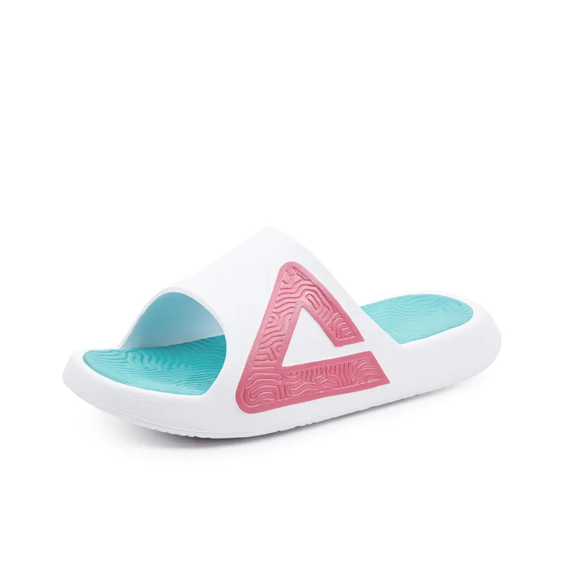 PEAK Tai Ji1.0 EVA Quiet Abrasion Resistant Cushioning Slide Slippers Men's White Red-2