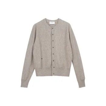 SIMPLE PROJECT Crew neck Wool Cardigan Sweater Unisex