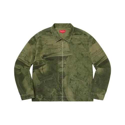 Supreme Bandana Jacquard Denim Hooded Work Jacket
