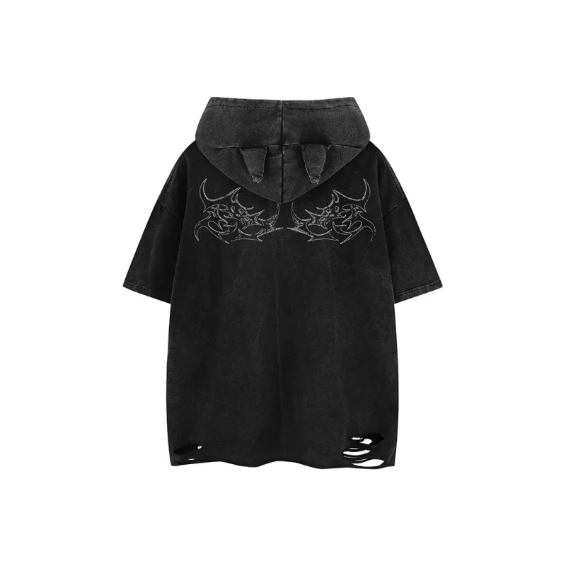 BEAR UNION Drop Shoulder Sleeve T Shirt Unisex Black-1