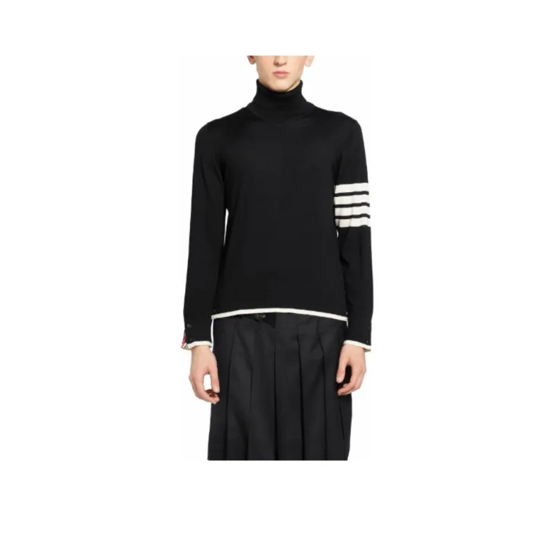 THOM BROWNE 4 Bar High Neck Knitted Jumper-0