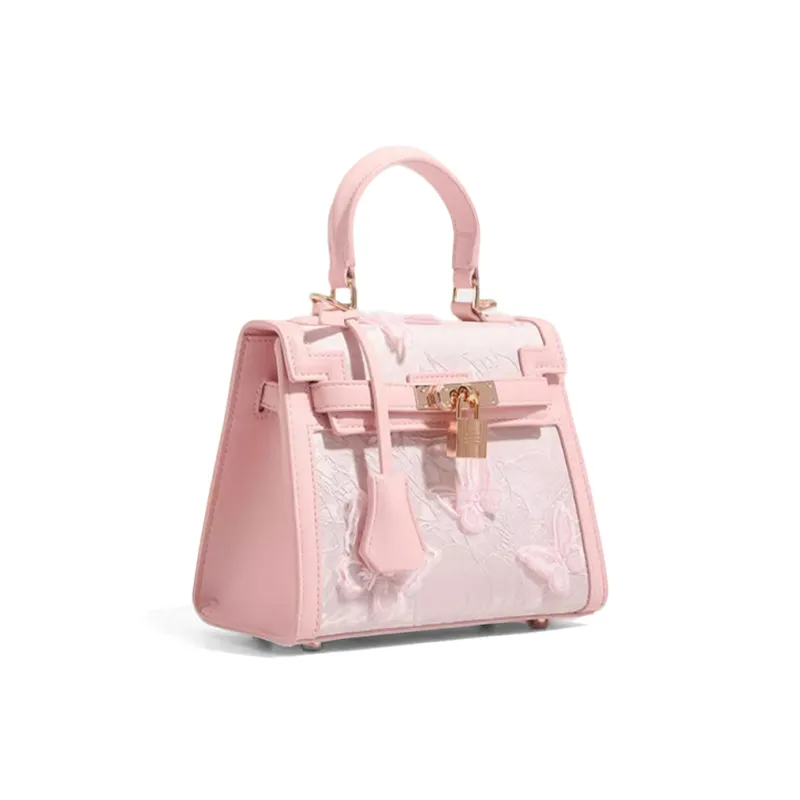 CLEVER& KETCH PU Kelly Bag, Shoulder Bag, Handbag Women's Pink/Black-1