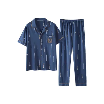 FENTENGCARE Pajama Set Men's Dodger Blue