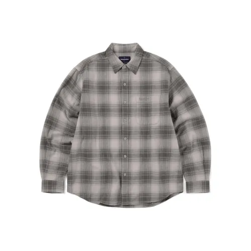 Thisisneverthat FW24 Shadow Plaid Flannel Shirt Unisex Gray