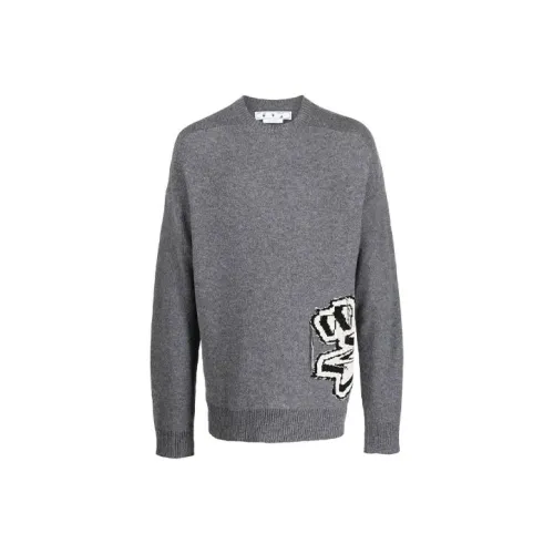 OFF WHITE Crewneck Long Sleeved Knitted Sweater